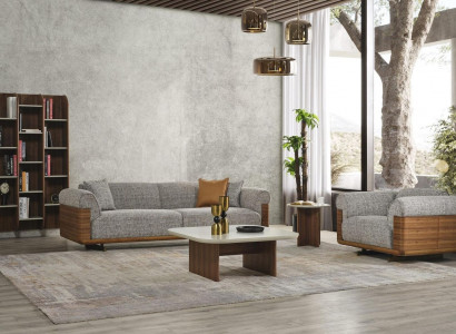 Couchen Polstersofa Grau Komplette Dreisitzer Sessel Modern 2tlg Sofas