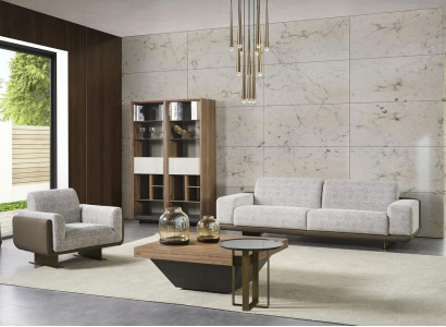 Sofagarnitur Dreisitzer Einsitzer Polstersofa Grau Gruppe Sofa Design