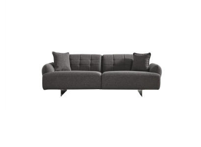 Dreisitzer Sofa 3 Sitzer Polstersofa Grau Stoff Polyester Couch Modern Neu