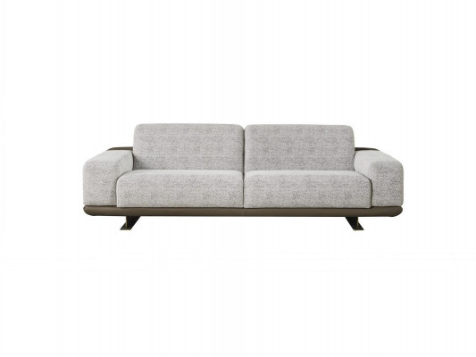 Dreisitzer Sofa 3 Sitzer Polstersofa Grau Stoff Polyester Couch Moderne