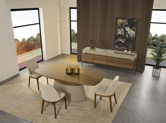 Komplette Essecke Essgruppe Esstisch Set 8tlg Esszimmer Braun Holz Neu