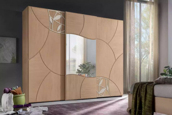 Kleiderschrank Schiebetüren Schlafzimmer Schrank Wand Holz Spiegel Neu