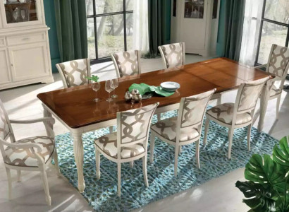 Esszimmergarnitur Tisch 8x Stühle Tischgarnitur Gruppe Set Italien Holz