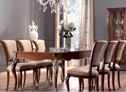 Esszimmer Set 6x Stühle Essgruppe Holz Polsterstuhl Luxus Stuhl Neu