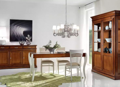 Esszimmer Set Garnitur Tisch Sideboard Vitrine Gruppe Essgarnitur 3tlg. Neu