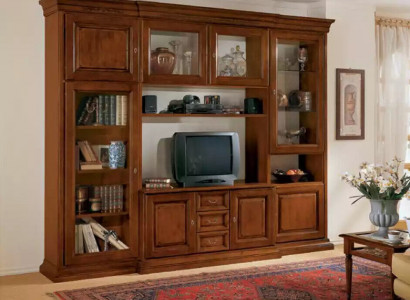 Wohnzimmer Möbel Wohnwand klassisch Italienischer Stil Holz Möbel Neu