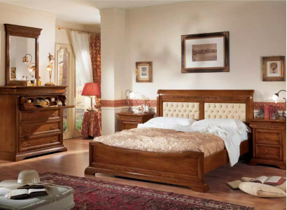 Bett Bett 2x Nachttische Holz Design Betten Schlafzimmer 5 tlg. Sets