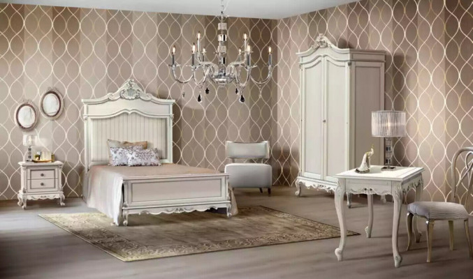Schlafzimmer Set Stil Modern Bett Nachttisch Schreibtisch Möbel 4tlg.