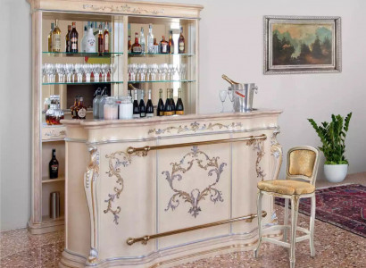 Klassische Bartheke Luxus Barschrank Designer Möbel Massivholz Vitrine Bar