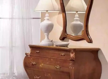 Schlafzimmer Spiegel Kommode Holz Klassisches Design Luxus Braun Neu