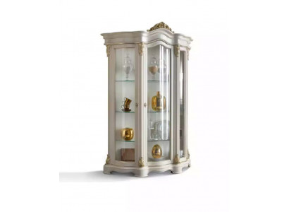 Vitrine Holz Schrank Klassische Weiß Schränke Design Wohnzimmer Glas