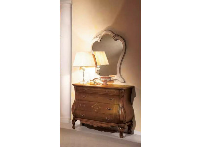 Schlafzimmer Kommode mit Spiegel Luxus klassische Möbel Set 2tlg Holz
