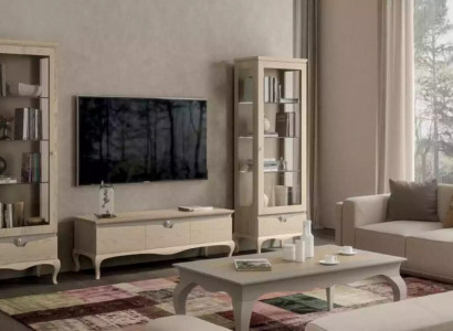 Wohnzimmer rtv Vitrine Wohnwand Schränke Design Art déco Vitrinen Set