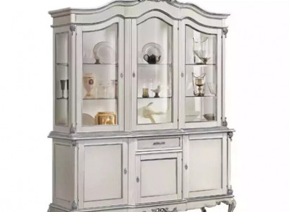 Vitrine Glas Schrank Echtholz Vitrine Anrichte Italienische Wohnzimmer Möbel Neu