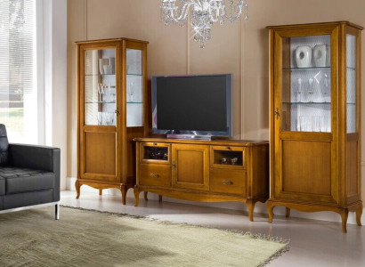Wohnwand Vitrine Konsole Schrankwand Klassische Wand Wohnzimmer Neu