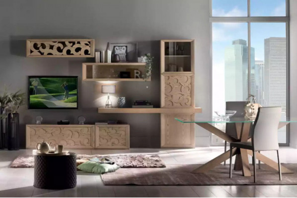 Wohnwand Holz Stil Klassische Italienische Wohnzimmer Möbel Schrank