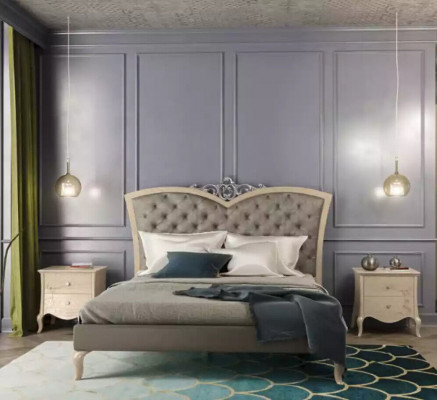 Schlafzimmer Möbel 3tlg. Set Massivholz Nachttische 2x Bett Echtes Holz