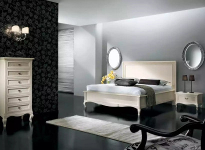 Bett 2x Nachttische 4 tlg. Schlafzimmer Set Möbel Kommode Luxury Neu