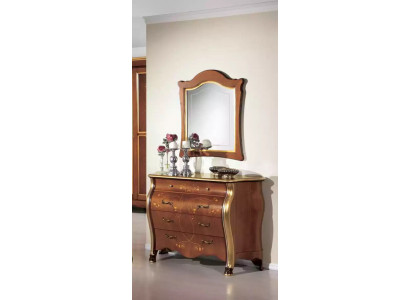 Schlafzimmer Möbel Kommode mit Spiegel Luxus klassische Möbel Set 2tlg