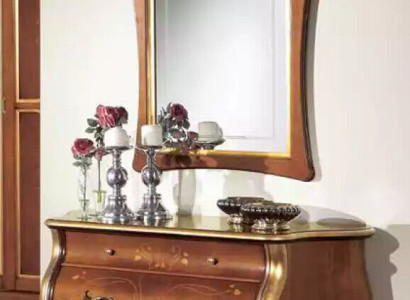 Schlafzimmer Möbel Kommode mit Spiegel Luxus klassische Möbel Set 2tlg