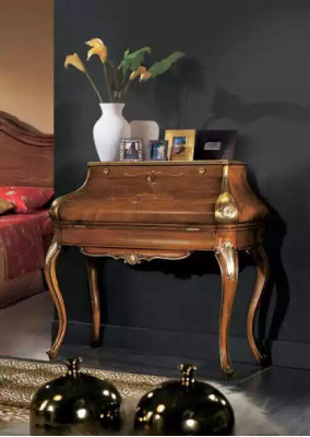 Design Luxus Braun Konsolentisch Schlafzimmer Möbel Schminktisch Holz