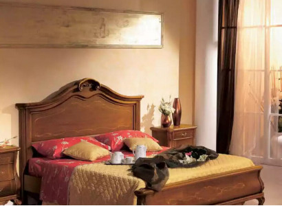 Holzdoppelbett im klassischen Stil Luxuriöses Schlafzimmer design Betten