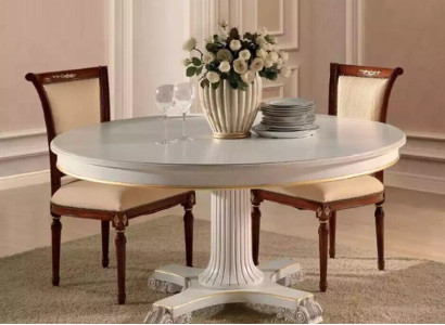 Holz Esszimmer Design Möbel Rund Tisch Weiß Esstisch Klassisch Ess Zimmer Neu