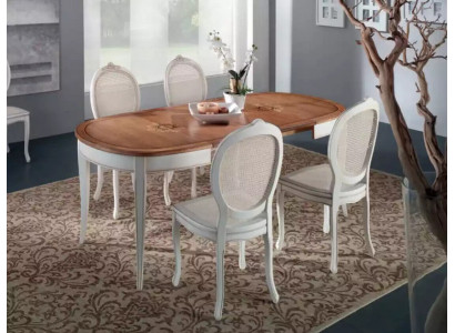 Italienische Möbel Designer Holz Tisch Sitz Polster Ess Zimmer 4x Stühle