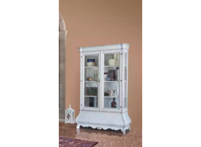 Klassische Wohnzimmermöbel Weiße Holzvitrine Wohnzimmermöbel Schrank