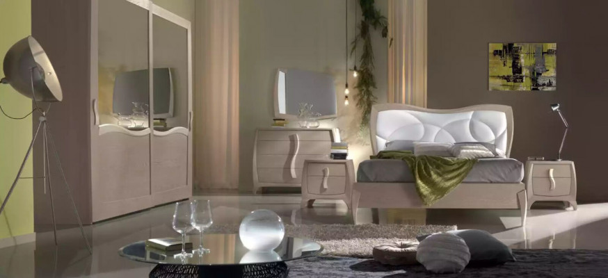 Design Bett 2x Nachttische 3 tlg. Schlafzimmer Luxus Komplett Garnitur