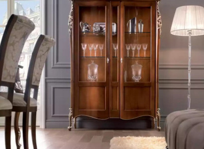 Italienische Luxus Holz Möbel Klassische Stil Vitrine Wohnzimmer Neu