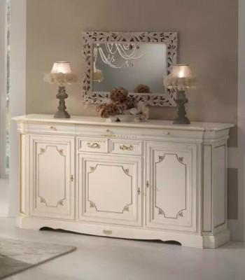 Essgarnitur Essgruppen Set Tisch 7tlg. Set Sideboard Gruppe 4x Stühle