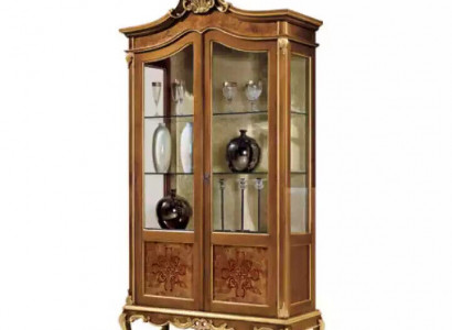 Holz Vitrinen Glas Schrank Echtholz Anrichte Vitrine Wohnzimmer Möbel