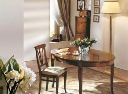 Esstisch 4x Stühle Klassische Esszimmer Garnitur 5tlg. Set Oval Tisch
