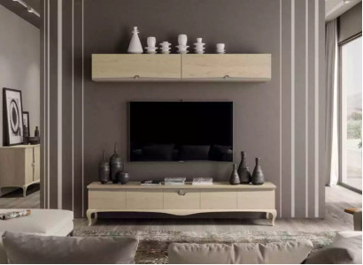 TV Ständer Wandregal Holztisch Wandregal Beige Klassisch Design Neu