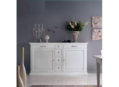 Luxus Kommode Weiß Sideboard Holz Schrank Wohnzimmer Möbel Italien
