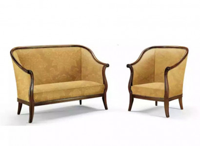Sofa Couch Polster Klassischer 2 Sitzer Sessel Gelb Italienische Stil