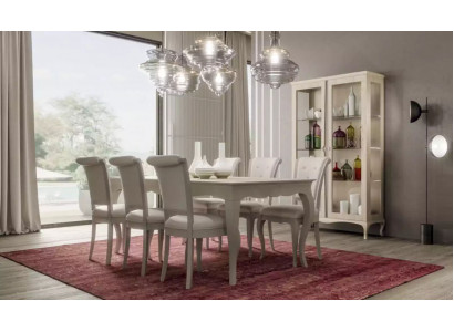 Esstisch 6x Stühle Vitrine 8tlg. Esszimmer Gruppe Garnitur Sitzgruppe