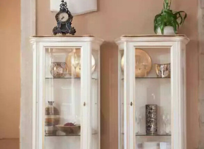 Holzvitrine Hochwertige Vitrine Klassisches Möbel Design Weiß Vitrinen