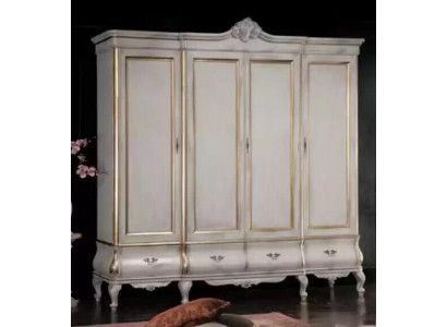 Weißer Luxus Kleiderschrank Massivholz Möbel Schlafzimmer Schränke Schrank