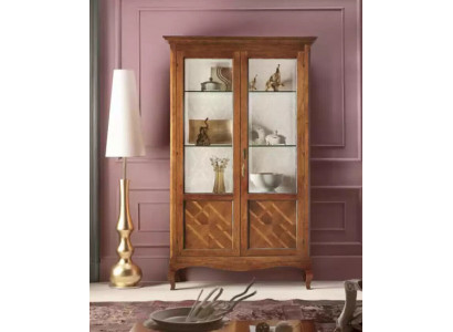 Holz Vitrinen Schrank Vitrine Wohnzimmer Möbel Glas Anrichte Luxus Neu