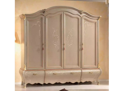 Großer Klassischer Viertüriger Kleiderschrank Luxus Massivholz Möbel