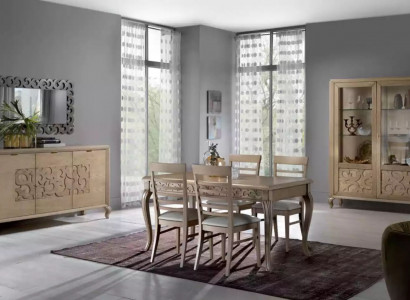 Design Esszimmer Set Esstisch 8tlg Holz Möbel Sideboard 4x Stühle Neu