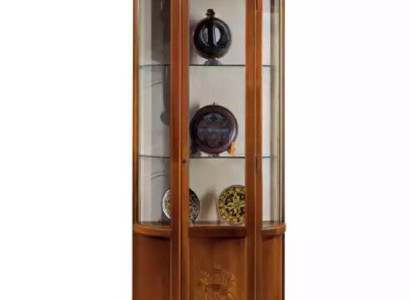 Schrank Braun Holz Design Möbel Vitrine Anrichte Vitrine Luxus Glas Neu