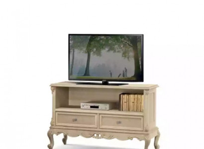 Sideboard rtv Wohnzimmer TV-Ständer Design Beige Holz Regale Italien Neu