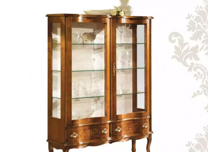 Hochwertige braune Holzvitrine mit Glasböden Klassische Möbel Vitrinen