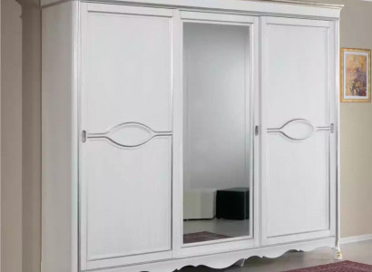 Weißer Klassischer Kleiderschrank Spiegeltür Schlafzimmer Möbel Design