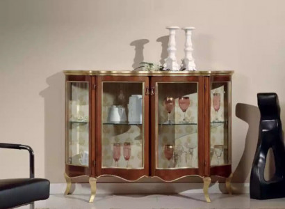 Holz Vitrinen Glas Schrank Echtholz Vitrine Wohnzimmer Möbel Anrichte