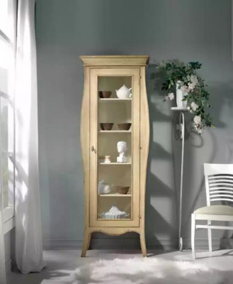 Anrichte Luxus Vitrine Glas Schrank Klassische Stil Italienische Möbel