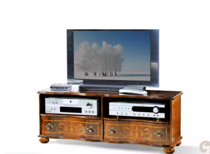 Braunes TV-Regal Luxus RTV Schrank Wohnzimmer Möbel Holz Einrichtung
